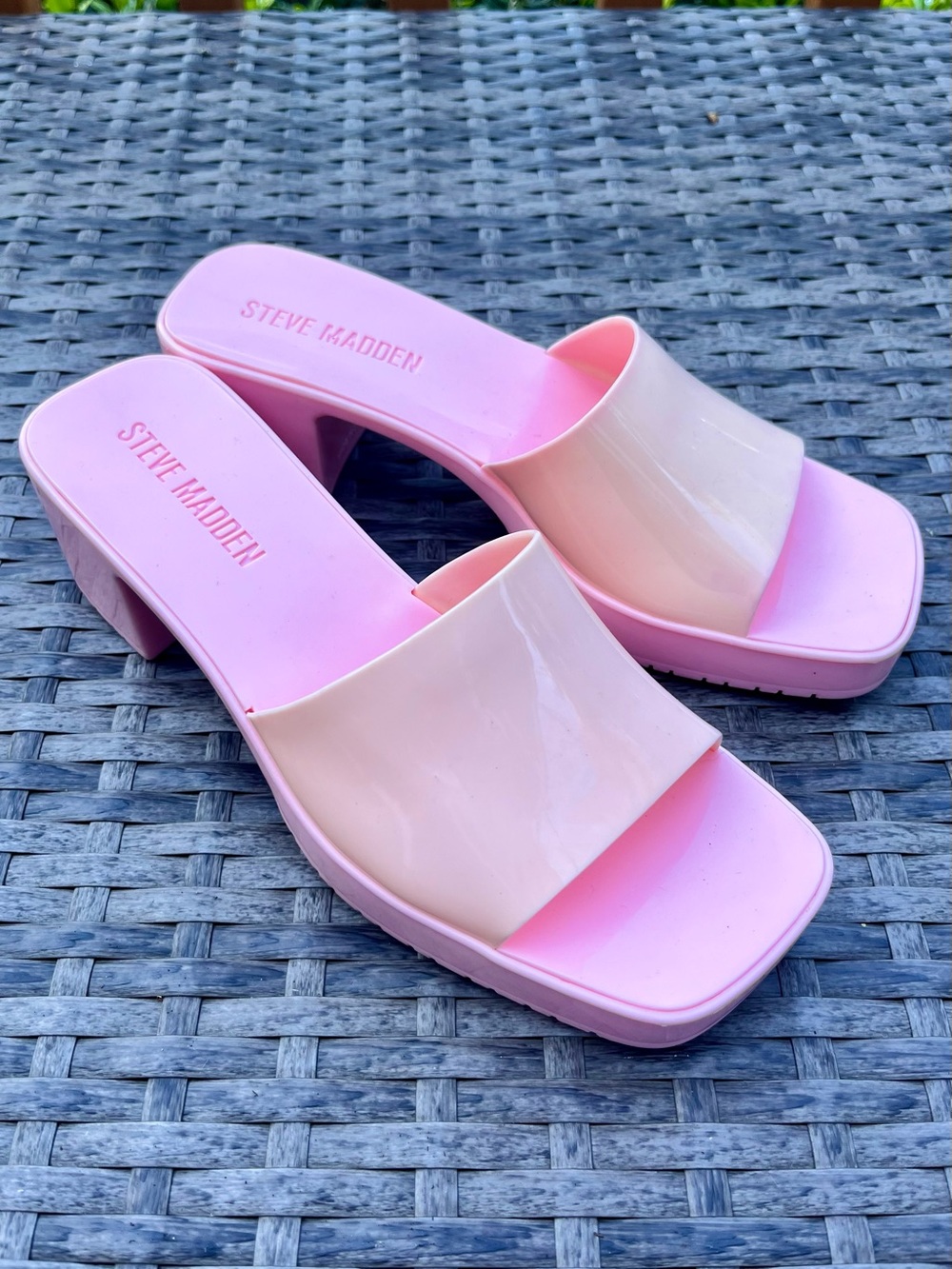 Steve Madden Pink Harlin Sandals Slide Mules Vegan All Manmade Materials
